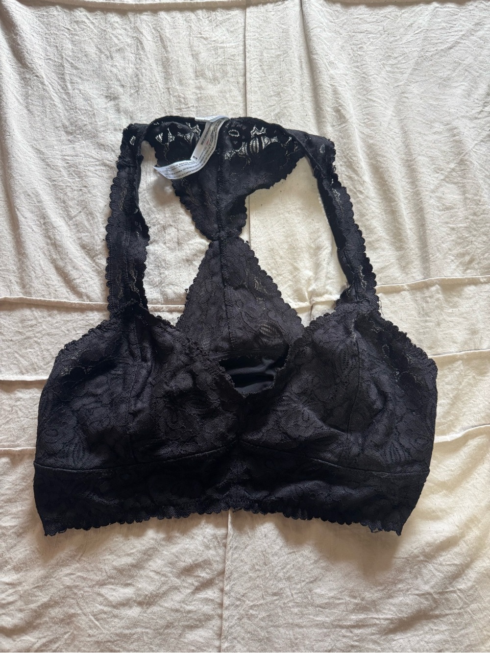 Free People Black Lace Racerback Bralette